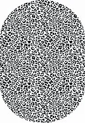 Dywan owalny - Leopard (czarny/biały)