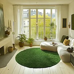 Okrągły dywan - Amberley Natural Cotton Shaggy (zielony)