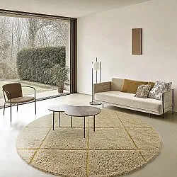 Okrągły dywan - Bellevue Natural Cotton Shaggy (beż/brąz)
