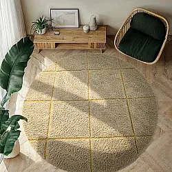 Okrągły dywan - Bellevue Natural Cotton Shaggy (beż/brąz)