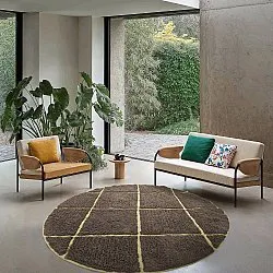 Okrągły dywan - Bellevue Natural Cotton Shaggy (brązowy/żółty)