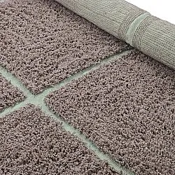 Okrągły dywan - Bellevue Natural Cotton Shaggy (ciemnoszary/zielony)