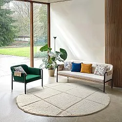 Okrągły dywan - Bellevue Natural Cotton Shaggy (złamana biel/beż)
