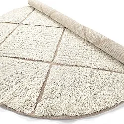 Okrągły dywan - Bellevue Natural Cotton Shaggy (złamana biel/beż)