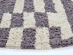 Okrągły dywan - Bergamo Natural Cotton Shaggy (szary/biały)