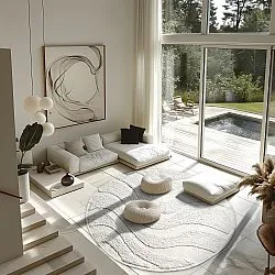 Okrągły dywan - Bonnie Natural Cotton Shaggy (offwhite)