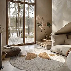 Okrągły dywan - Cervia Natural Cotton Shaggy (beżowy)