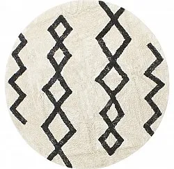 Okrągły dywan - Chablis Natural Cotton Shaggy (offwhite/czarny)