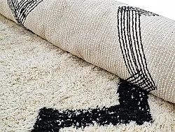 Okrągły dywan - Chablis Natural Cotton Shaggy (offwhite/czarny)