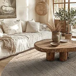 Okrągły dywan - Conara Natural Cotton Shaggy (beżowy)