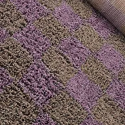 Dywany shaggy - Elsey Natural Cotton Shaggy (brązowy/fioletowy)