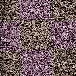 Dywany shaggy - Elsey Natural Cotton Shaggy (brązowy/fioletowy)
