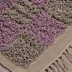 Dywany shaggy - Elsey Natural Cotton Shaggy (brązowy/fioletowy)