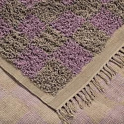 Dywany shaggy - Elsey Natural Cotton Shaggy (brązowy/fioletowy)