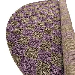 Okrągły dywan - Elsey Natural Cotton Shaggy (brązowy/fioletowy)