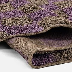 Okrągły dywan - Elsey Natural Cotton Shaggy (brązowy/fioletowy)