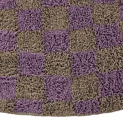 Okrągły dywan - Elsey Natural Cotton Shaggy (brązowy/fioletowy)