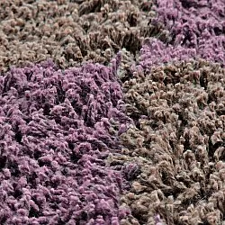 Okrągły dywan - Elsey Natural Cotton Shaggy (brązowy/fioletowy)