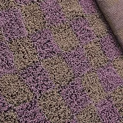 Okrągły dywan - Elsey Natural Cotton Shaggy (brązowy/fioletowy)