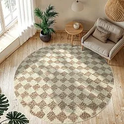 Okrągły dywan - Elsey Natural Cotton Shaggy (krem/piasek)
