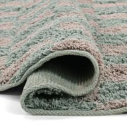 Okrągły dywan - Elsey Natural Cotton Shaggy (szary/różowy)