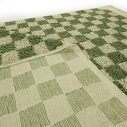 Dywany shaggy - Elsey Natural Cotton Shaggy (zielony/beżowy)