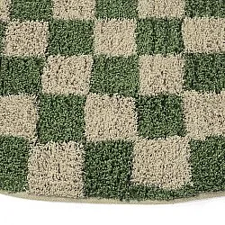 Okrągły dywan - Elsey Natural Cotton Shaggy (zielony/beżowy)