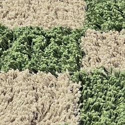 Okrągły dywan - Elsey Natural Cotton Shaggy (zielony/beżowy)