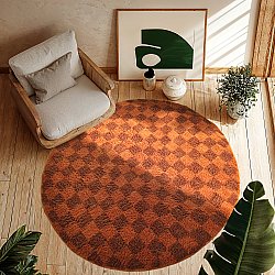 Okrągły dywan - Elsey Natural Cotton Shaggy (pomarańczowy/czerwony)