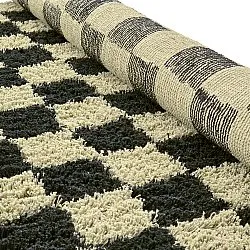 Dywany shaggy - Elsey Natural Cotton Shaggy (czarny/beżowy)