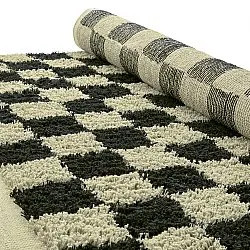 Dywany shaggy - Elsey Natural Cotton Shaggy (czarny/beżowy)