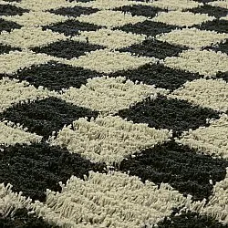 Okrągły dywan - Elsey Natural Cotton Shaggy (czarny/beżowy)