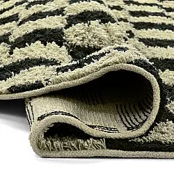 Okrągły dywan - Elsey Natural Cotton Shaggy (czarny/beżowy)