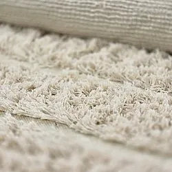 Okrągły dywan - Ikara Natural Cotton Shaggy (krem)