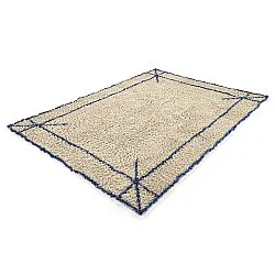 Dywany shaggy - Kairi Natural Cotton Shaggy (beżowy/niebieski)