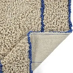 Dywany shaggy - Kairi Natural Cotton Shaggy (beżowy/niebieski)