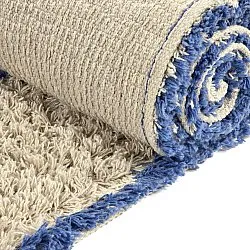 Dywany shaggy - Kairi Natural Cotton Shaggy (beżowy/niebieski)