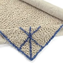 Dywany shaggy - Kairi Natural Cotton Shaggy (beżowy/niebieski)
