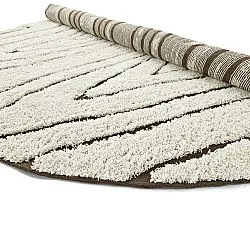 Okrągły dywan - Kindon Natural Cotton Shaggy (złamana biel/brąz)