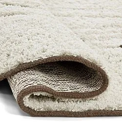 Okrągły dywan - Kindon Natural Cotton Shaggy (złamana biel/brąz)