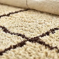 Okrągły dywan - Lana Natural Cotton Shaggy (beż/brąz)