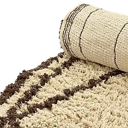 Okrągły dywan - Lana Natural Cotton Shaggy (beż/brąz)
