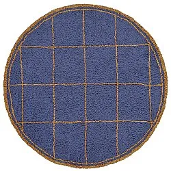 Okrągły dywan - Lana Natural Cotton Shaggy (niebieski/żółty)