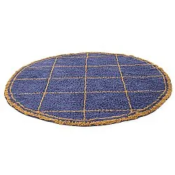 Okrągły dywan - Lana Natural Cotton Shaggy (niebieski/żółty)