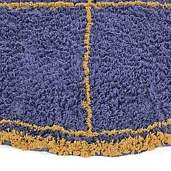 Okrągły dywan - Lana Natural Cotton Shaggy (niebieski/żółty)