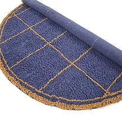 Okrągły dywan - Lana Natural Cotton Shaggy (niebieski/żółty)