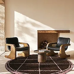 Okrągły dywan - Lana Natural Cotton Shaggy (brązowy)