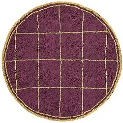 Okrągły dywan - Lana Natural Cotton Shaggy (bordowy/żółty)