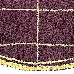 Okrągły dywan - Lana Natural Cotton Shaggy (bordowy/żółty)