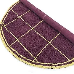 Okrągły dywan - Lana Natural Cotton Shaggy (bordowy/żółty)